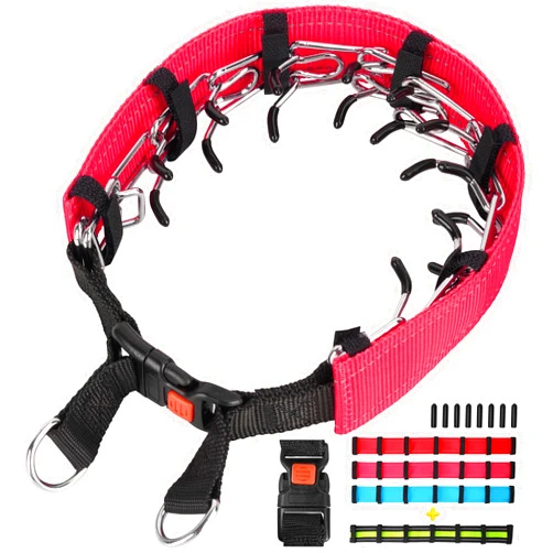 VIVIPET ESSENTIALS VIVIPET Hidden Changeable Reflective Dog Prong Collar for Training and Anti Pull, Detachable Adjustable Collar, Extra Comfort Tips, Quick Release, Separate Covers, Medium/Large Dog Martingale Collar