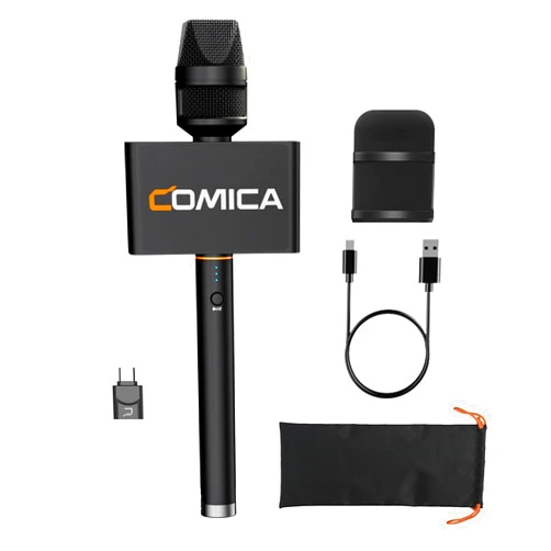 COMICA Revo S Wireless Handheld Microphone, Professional Handheld Interview Mic for iPhone16 15, Android Phones Laptops PC with USB-C Plug, Reporter Mic for Content Creators, Interviews, Reporting