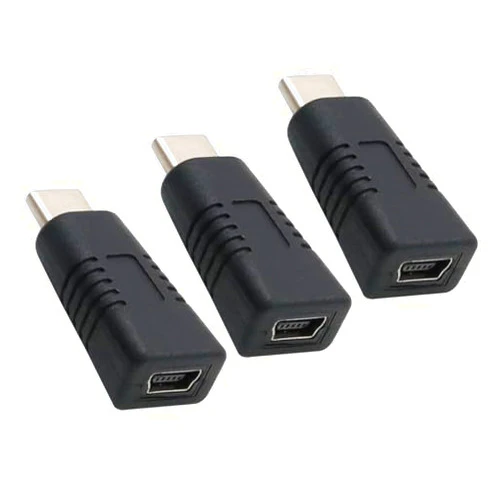 ZJKJHJY Type-C Male to Mini USB Female Adapter [3 Pack]
