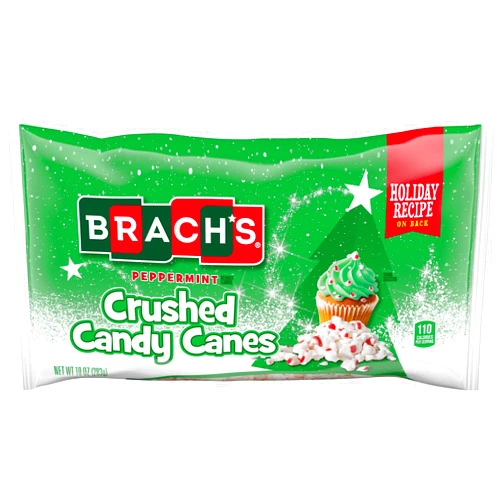 Brach's Peppermint Crushed Candy Canes, Holiday Baking Decorations, Perfect For Christmas Cookies, 10 Oz Bag