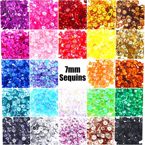 JOYAHO 7mm Sequins for Crafts, 24 Colors 8400 Pcs Bulk Loose Sequins Cup Sequins for Sewing, Rainbow Round Craft Sequins Iridescent Sequins Embroidery Sequins Crafts for Kids