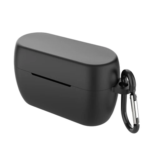 Geekria Silicone Case Cover Compatible with Jabra Elite 3 Elite 4 True Wireless Earbuds, Protective Earphones Skin Cover with Keychain Hook, Charging Port Accessible, Front LED Visible