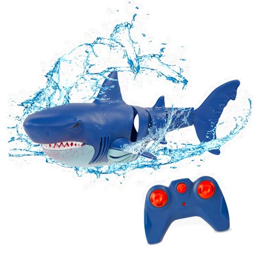 Terra by Battat – Remote Control Shark – Bath & Pool Shark Toy – Gift for Boys&Girls 6 Years + – Rechargeable Water Toys – Electronic Great White – Multidirectional Swimming