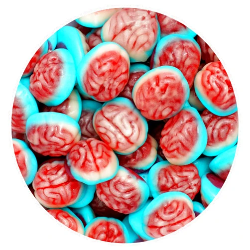The Hampton Candy Company Gummy Brains Halloween Candy, 1 Pound Bulk Bag, Trick-Or-Treat Party Bag Fillers, Fun Halloween Candy, Halloween Gummies