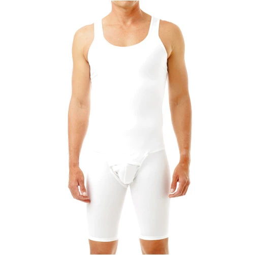 Underworks Mens Compression Bodysuit Shaper - Girdle for Gynecomastia Belly Fat and Thighs