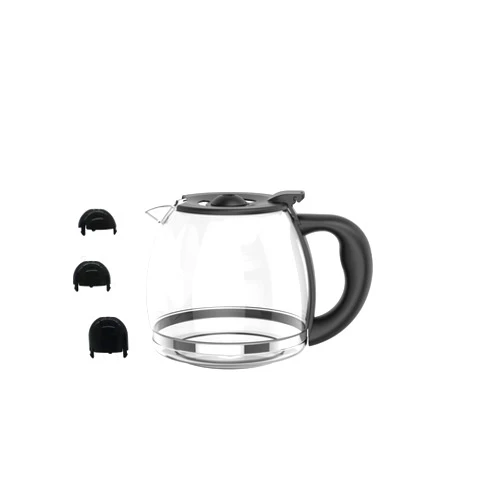CUPALL 12-CUP Glass Replacement Coffee Carafe Compatible with Mr. Coffee, Black & Decker, Cuisinart and More, Black Close Handle