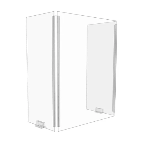 VICTORY DISPLAY & STORE FIXTURE MFG Foldable 3-Panel Economy Plexiglass Sneeze Guard with Full Length Sides for Counters or Tables - Checkout Barrier (23.5