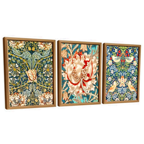 ANERZA Framed William Morris Wall Art Decor, Large Botanical Floral Wall Prints for Bedroom, Posters for Living Room Aesthetic, Vintage Farmhouse Home Bathroom Kitchen Office Above Bed Artwork (12x16)