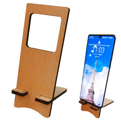 Kep-Mve Wooden Cell Phone Stand, Desktop Phone Holder for Desk, Office Desk Accessories Women for iPhone 15 Stand Essentials Fits All Mobile Phones, iPhone, Switch, Kindle, iPads, Tablet