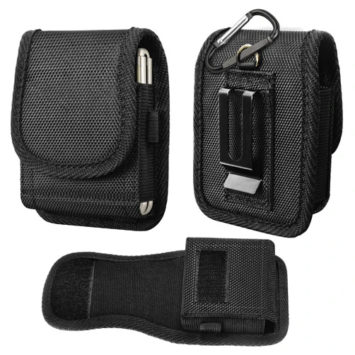 Tiflook Phone Holster for Samsung Galaxy Z Flip 3/Z Flip 4/Z Flip/Z Flip 5G, Motorola Moto Razr 2019/Razr 5G Nylon Phone Pouch Belt Holder Carrying Case with Belt Clip Loop,Black