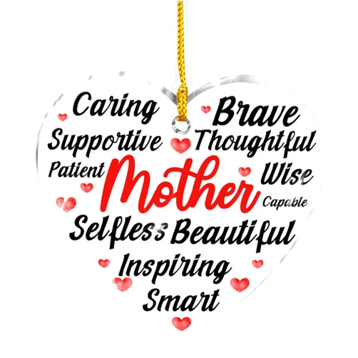 LyoGao Mother Gifts Ornaments, Gifts for Mum Mama Mommy New Mom, Best Mom Ornament Hanging Acrylic Keepsake Christmas Tree Decoration