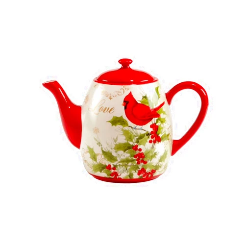 Certified International Winter's Medley Teapot, 40 oz, Multicolor