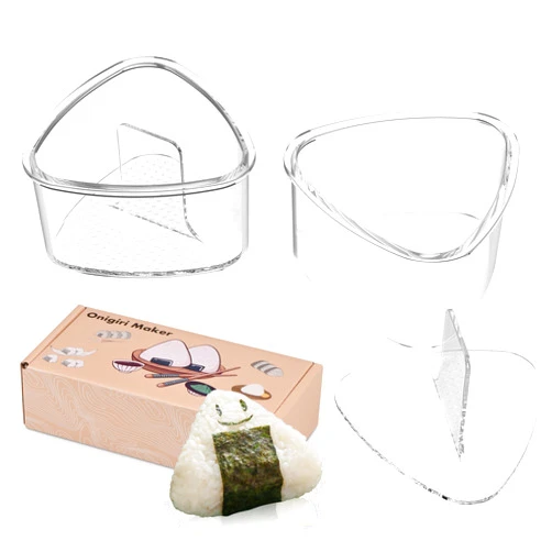 MIUQILAIY 2PCS Clear Onigiri Rice Ball Mold Makers,Triangle Rice Ball Mold Maker,Sushi press Mold for Kid Lunch Bento, Non-stick, BPA-Free