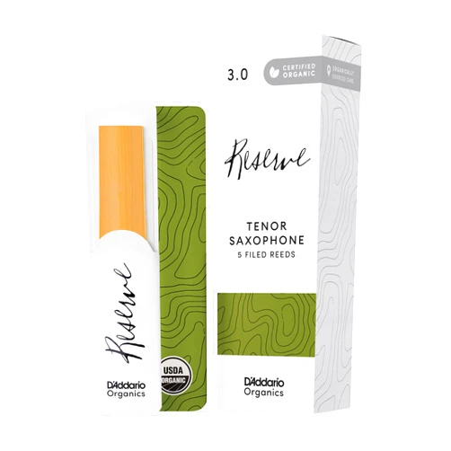 Rico D'Addario Reserve Tenor Saxophone Sax First & Only Organic Reed-3.0 Strength, 10 Pack (ODKR0530)