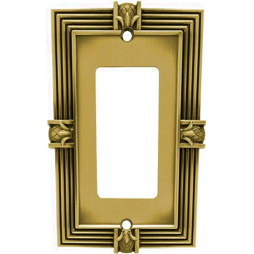 Franklin Brass Pineapple (1-Pack) Decorative Light Switch Cover Tumbled Antique Brass 1-Gang Decorator/Rocker Wall Plate Electrical Outlet Guard 64473