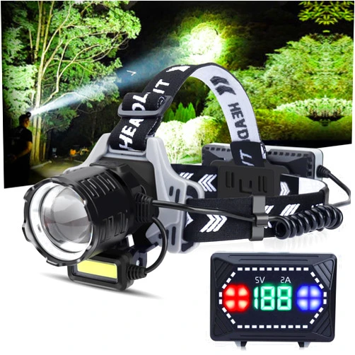 Bud K Rechargeable LED Headlamp, 1200 Lumens Super Bright Headlamp Flashlight, 8 Modes, 135° Adjustable, IPX7 Waterproof Head Lamp for Camping, Running, Climbing, Hiking