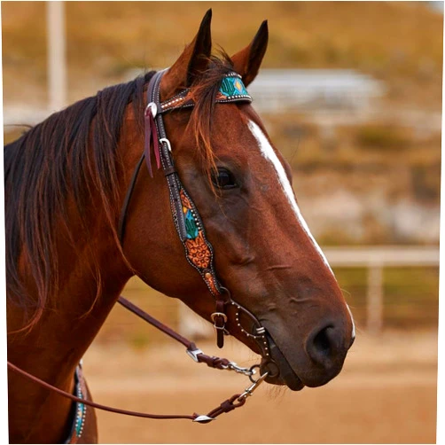 Rafter T Ranch Company Beaded Cactus Inlay Browband Headstall