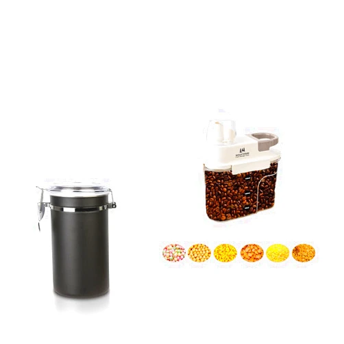 Walktosun Coffee Canister with Clear Lids，and Covered Dry grain storage container,Stainless Steel Storage Container Jar for Coffee Bean, Cereal, tea, Flour, Sugar