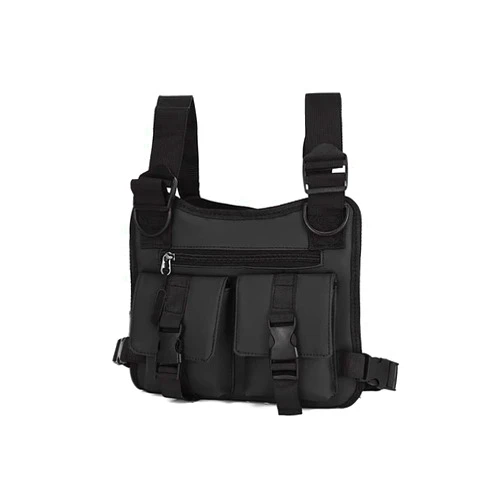 IDOEASE Chest Pack Bag for Men Waterproof Running Ridding Lightweight Vest Packs Utility Pack Knapsack for Outdoors (Black)