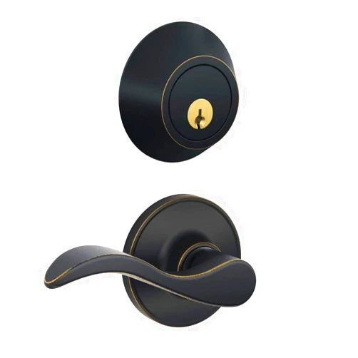 Schlage JC60 V SEV 716 Single Cylinder Keyed Entry Lock Deadbolt, Aged Bronze