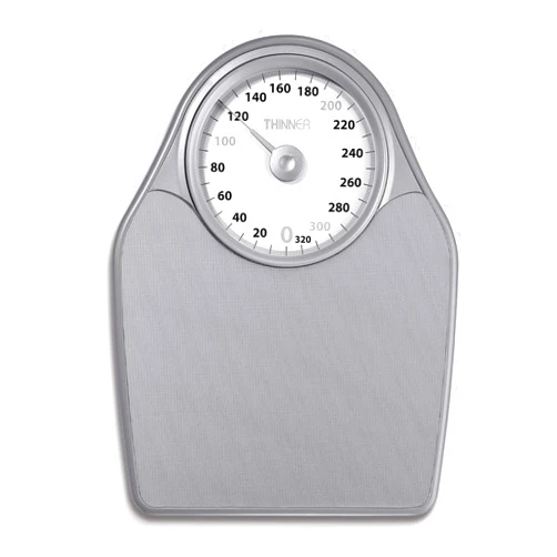 Conair Thinner by Conair Bathroom Scale for Body Weight, Extra-Large Analog Scale Measures Weight Up to 330 Lbs. in Silver