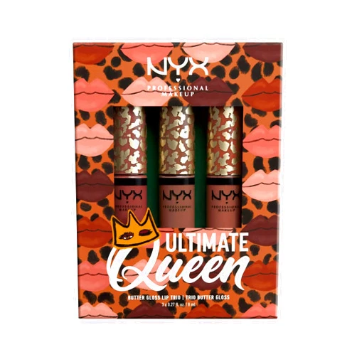 NYX PROFESSIONAL MAKEUP Ultimate Queen Butter Lip Gloss Trio Gift Set, Limited Edition