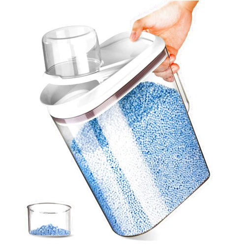 LivLab Mker laundry detergent dispenser with Lid,laundry powder container for laundry room organization and storage,scent booster beads laundry storage containers with Measuring Cup 3.5L/8Lbs/125oz