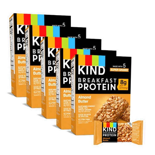 KIND Breakfast, Healthy Snack Bar, Almond Butter, Gluten Free Breakfast Bars, 8g Protein, 1.76 OZ Packs (30 Count)