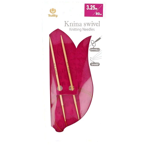 Tulip Knitting Needles, Bamboo, Beige, 80 cm x 3.25 mm