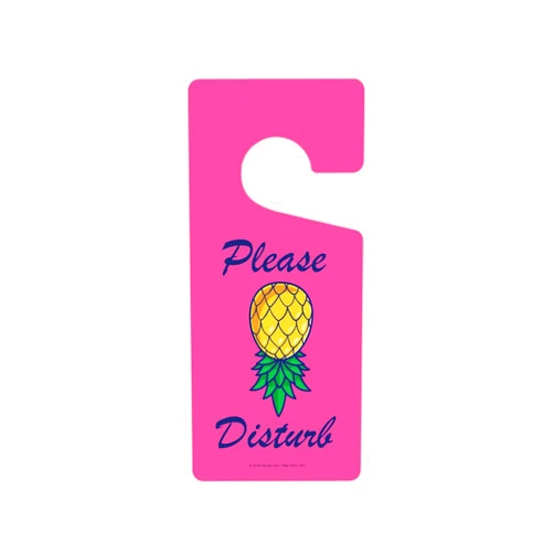 Honey Dew Gifts, Please Disturb, Door Hangers, Door Knob Hanger, Funny Door Signs, Sexy Bedroom Decor, Upside Down Pineapple, Swingers Pineapple Decor, 4 inch by 9 inch, HDG-1651