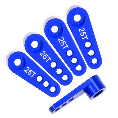 COJOYS 5-Pack Aluminum 28.5mm 25T Teeth Tooth Steering Half Servo Arm Horn for 1/10 Rc Hobby Model Car/Boat Futaba Traxxas Slash, Cojoys (Dark Blue)