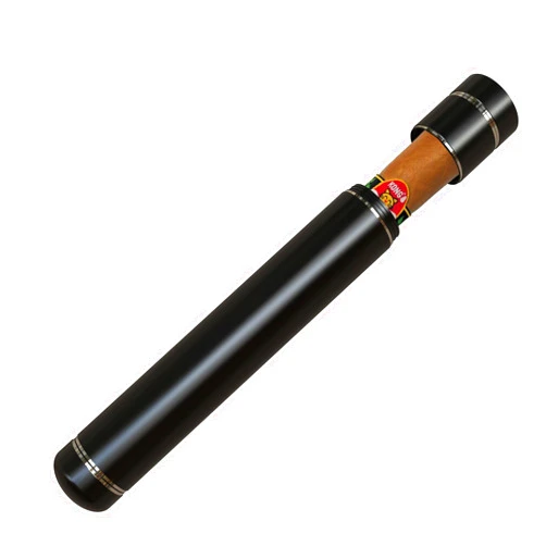 Linkidea Aluminum Alloy Cigar Holder Case, Men's Cigar Tube Airtight Single Tube for 50-62 Ring, Cigar Tubes with Caps (Black)