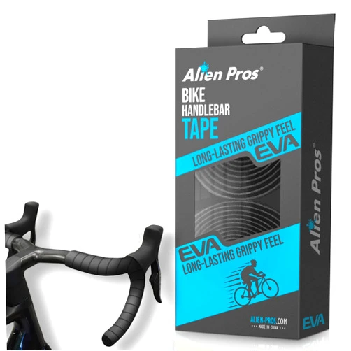 ALIEN PROS Bike Handlebar Tape EVA (Set of 2) Black - Enhance Your Bike Grip with These Bicycle Handle bar Tape - Wrap Your Bike for an Awesome Comfortable Ride (Set of 2, Black)