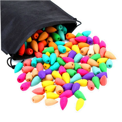 Aneco 180 Pieces Backflow Incense Cones 10 Mixed Natural Scents Rose Jasmine Lily Mint Lavender and More Kinds of Mixed Natural Backflow Incense Cones