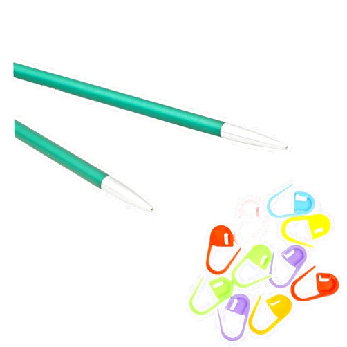 KnitPro Zing Interchangeable Circular Knitting Needles 5 inch, Size 2.5 (13cm, 3.00mm) with 10 Colorful Stitch Markers