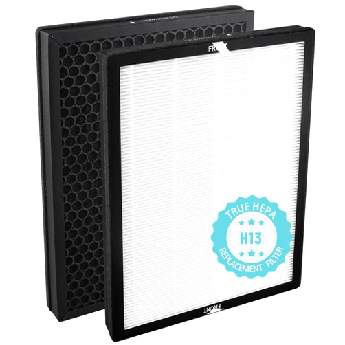 Byseacore FA500 Replacement Filter Compatible with FAMREE FA500 and Aiper KJ200 Air Purifier Filter, 3-in-1 True HEPA(H13) Activated Carbon Filter, 2 Count