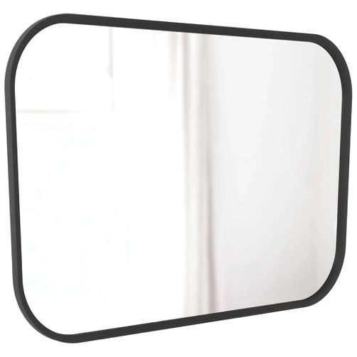 Umbra Hub Rectangular Wall Mirror with Rubber Frame, Modern Decor for Entryways, Washrooms, Living Rooms, Black