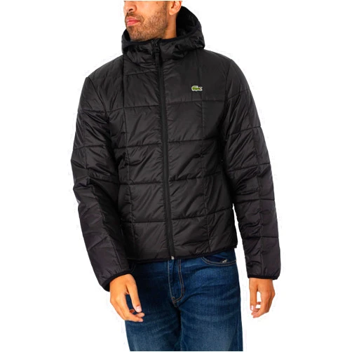 Lacoste Men's Logo Puffer Jacket, Black, L