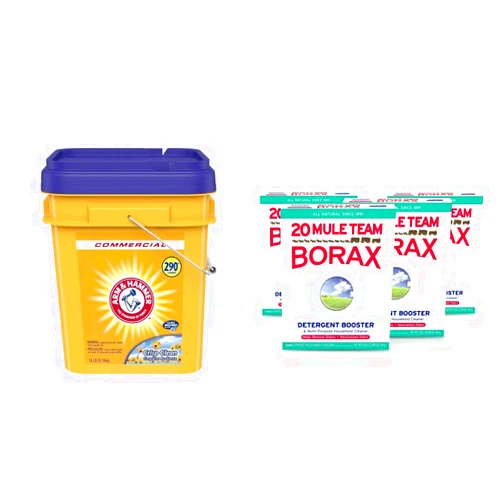 Arm & Hammer Powder Laundry Detergent (18lb) + 20 Mule Team Borax Detergent Booster & Cleaner (4 Count)