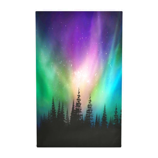 Dussdil Colorful Northern Lights Forest Kitchen Towels Dishcloths Set 4 Pack Hand Dish Towel Tea Bar Towels 18 x 28 in Cleaning Cloths Soft Absorbent Fast Drying for Cooking Baking