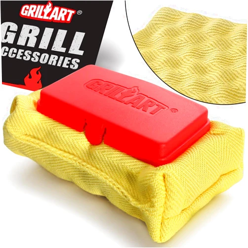 GRILLART Grill Brush Bristle Free, Replaceable BBQ Cleaning Pad (No Handle), Safe Replacement Cleaning Pad/Head for Cast Iron/Stainless Steel Grates - Red
