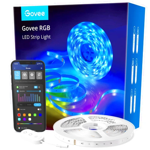 Govee Smart LED Strip Lights, 16.4ft WiFi LED Strip Lighting Work with Alexa and Google Assistant, 16 Million Colors with App Control and Music Sync LED Lights for Bedroom, Valentine's Day Decorations