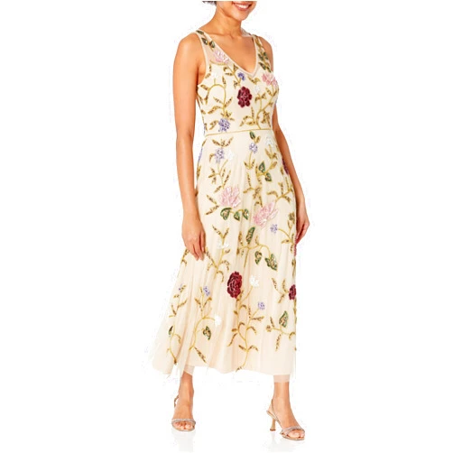 Adrianna Papell Women's Beaded Ankle Length Dress