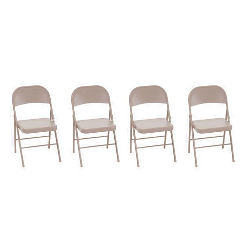 COSCO Steel Folding, Tan, 4-Pack Chair,