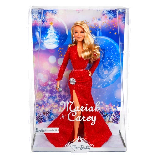 Barbie Signature Doll, Mariah Carey Holiday Collectible in Red Glitter Gown with Silvery Accessories