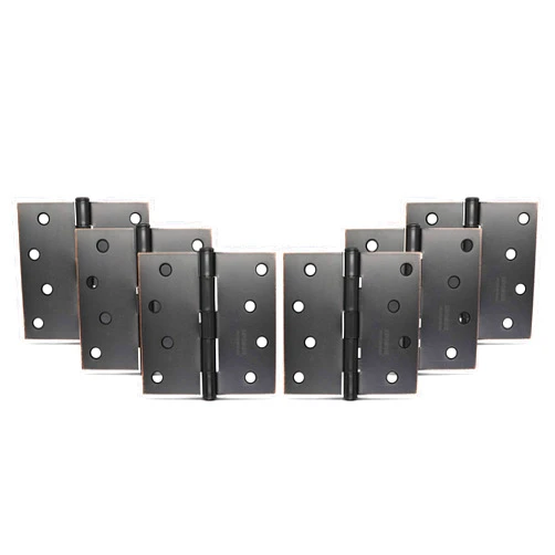 Emtek Hardware Steel Hinges, Residential Plain Bearing, Pack of 6, Square Corners, Size: 4 x 4 in. Color: Oil Rubbed Bronze, Thickness: 2.2MM, Model: 91014US10B