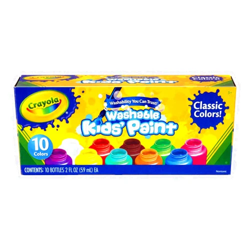 Crayola BIN541205BN Washable Kid's Watercolor Paint, 10 Bottles Per Pack, 3 Packs