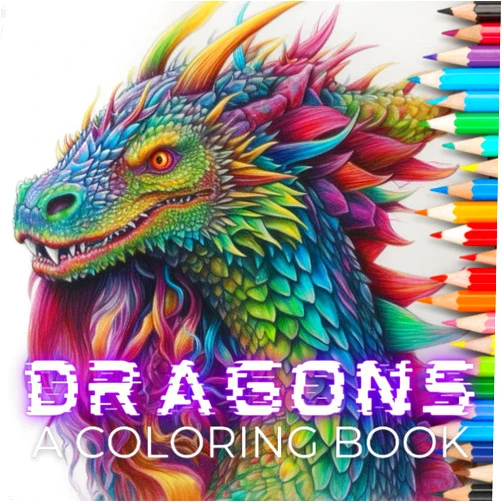 By Owl Productivity Planners (Author) Coloring Book Dragons: Fantasy Greyscale Coloring Book for Color Pencils Designed for Adults Relaxation and Stress Relief