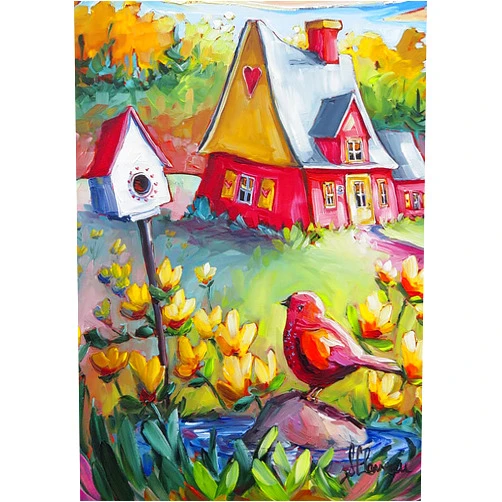 Toland Home Garden 1112670 Love Birds Summer Flag, 12x18 Inch, Double Sided for Outdoor House Yard Decoration