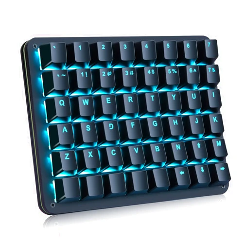 Koolertron Single-Handed Macro Mechanical Keyboard, Blue LED Backlight Portable Single-Handed Mechanical Gaming Keyboard 48 Fully Programmable Keys Red Axis